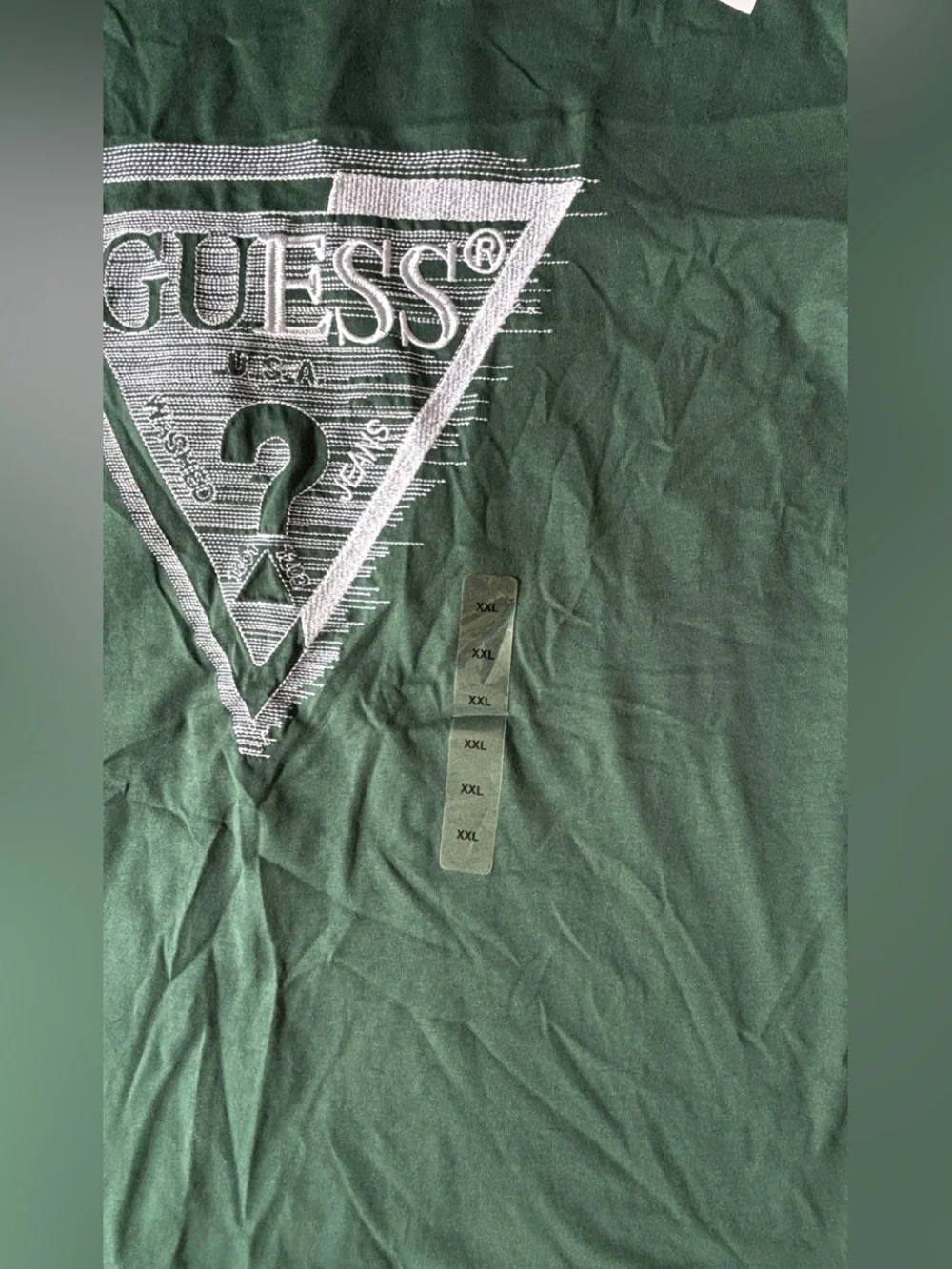 Guess Eco XXL Green Logo Graphic T Shirt Men NWT Organic Cotton - Picture 6 of 7